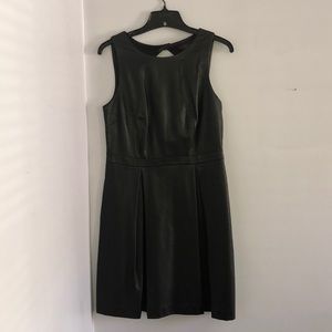Sz 8 Faux Leather Black Cocktail Dress